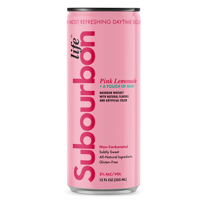 Subourbon Life - Bourbon and Pink Lemonade with a Touch of Mint Ready to Drink Cocktail (4 Pack)
